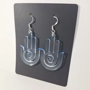 Earring model Hamsa 1 Boucles d'oreilles couleur clear blue