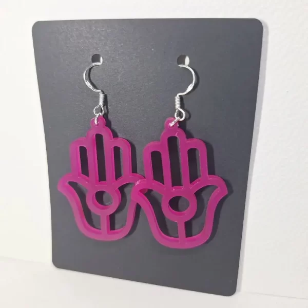 Earring model Hamsa 2 Boucles d'oreilles couleur pourpre