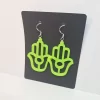 Earring model Hamsa 2 Boucles d'oreilles couleur vert neon