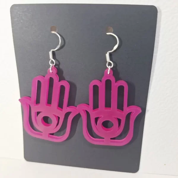Earring model Hamsa 3 Boucles d'oreilles couleur purple