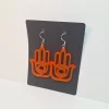 Earring model Hamsa 3 Boucles d'oreilles couleur orange néon