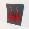 Earring model Hamsa 3 Boucles d'oreilles couleur rouge