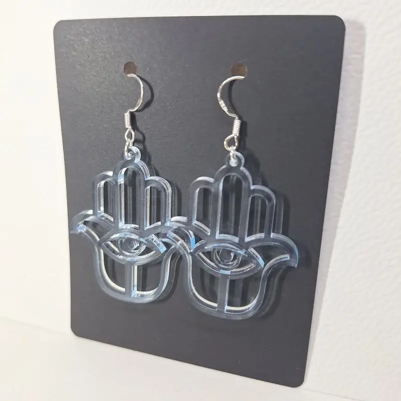 Earring model Hamsa 4 Boucles d'oreilles couleur clear blue