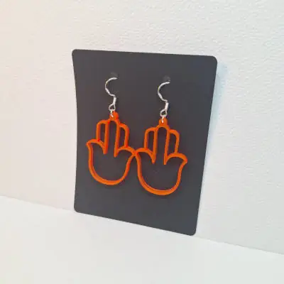Earring-model-Hamsa5-color-neon-orange-miniature Earring model Hamsa 5 Boucles d'oreilles couleur orange néon