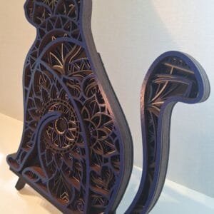 Chat mandala 6 crépuscule coté Chat mandala 6 couches crépuscule