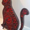 Chat mandala 6 couches rouge et noir
