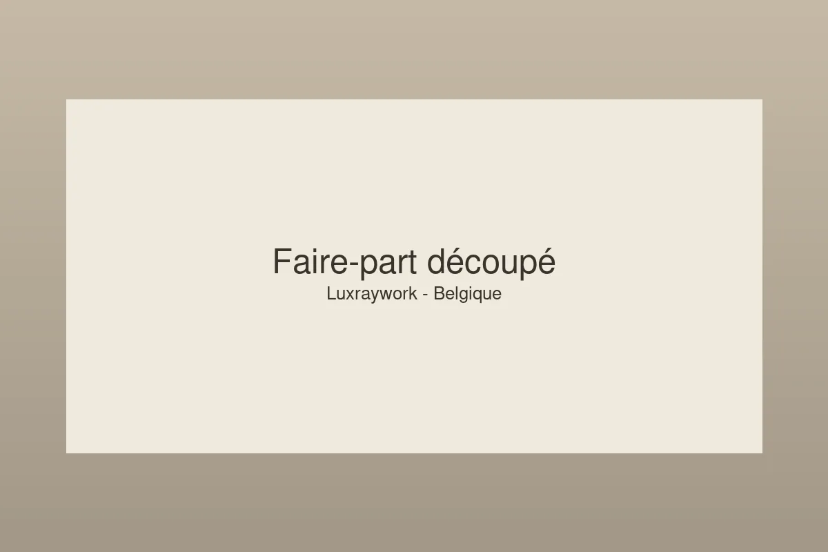 Faire-part de mariage ajouré découpé au laser dans du papier de création