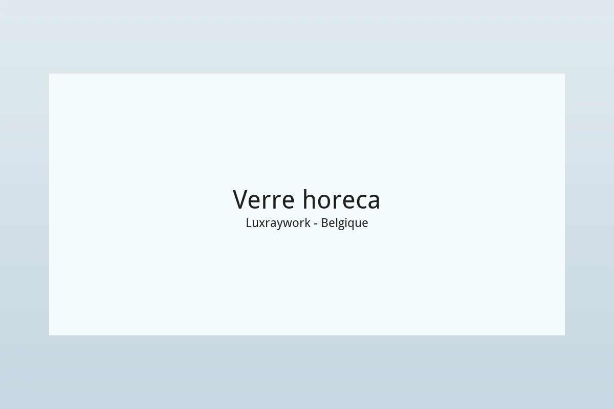 Verres pour l'horeca (restaurants, bars, hôtels)